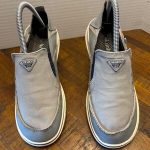 Columbia PFG Slip On Boat Shoes Mens 6 Grey Canvas Leather BY1095-036